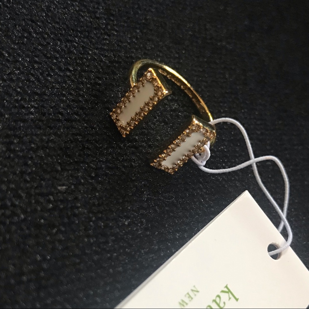 Kate Spade White Bar Ring Adjustable Size